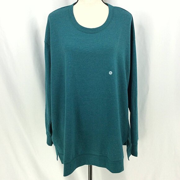 NWT Eddie Bauer Motion Cozy Camp Tunic Sweatshirt Womens Size XXL 2XL Teal Green - Picture 1 of 9